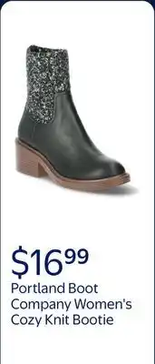 Walmart Portland Boot Company Women's Cozy Knit Bootie offer