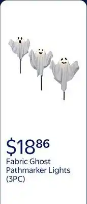 Walmart Fabric Ghost Pathmarker Lights, 3PC, Warm White LEDs, 6ft, Halloween Outdoor, by Way To Celebrate offer