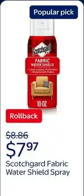 Walmart Scotchgard Fabric Water Shield Spray offer