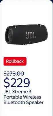 Walmart JBL Xtreme 3 Portable Wireless Bluetooth Speaker offer