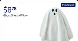 Walmart Ghost Sherpa Pillow, White, 17, Halloween by Way To Celebrate offer