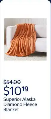 Walmart Superior Alaska Diamond Fleece Blanket, Throw Size, Rust offer