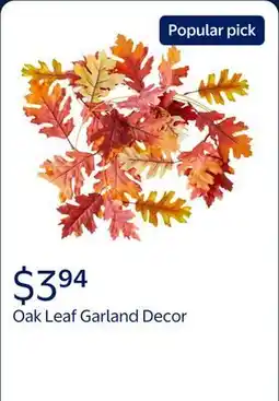 Walmart Oak Leaf Garland Decor, Red & Yellow, 6', Fall by Way To Celebrate offer