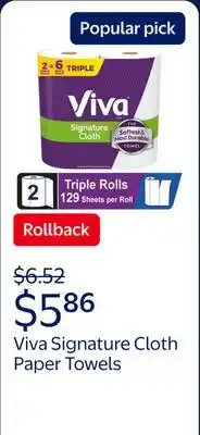 Walmart Viva Signature Cloth Paper Towels offer