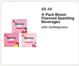 Walgreens 4-Pack Bloom Flavored Sparkling Beverages offer