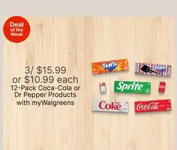 Walgreens 12-Pack Coca-Cola or Dr Pepper Products offer