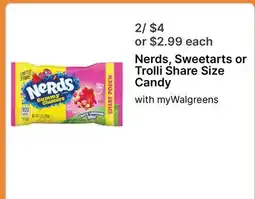 Walgreens Nerds, Sweetarts or Trolli Share Size Candy offer