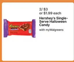 Walgreens Hershey's Single-Serve Halloween Candy offer