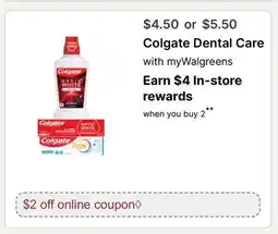 Walgreens Colgate Dental Care offer