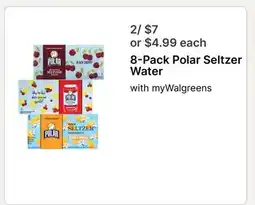 Walgreens 8-Pack Polar Seltzer Water offer