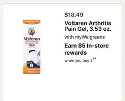 Walgreens Voltaren Arthritis Pain Gel, 3.53 oz offer