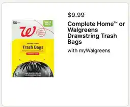 Walgreens Complete Home or Walgreens Drawstring Trash Bags offer