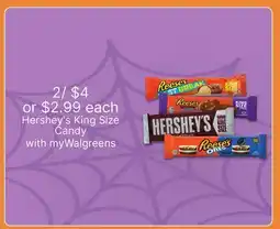 Walgreens Hershey's King Size Candy offer