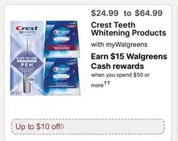 Walgreens Crest Teeth Whitening Products offer