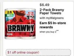 Walgreens 2-Pack Brawny Paper Towels offer