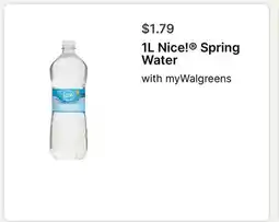Walgreens 1L Nice! Spring Water offer