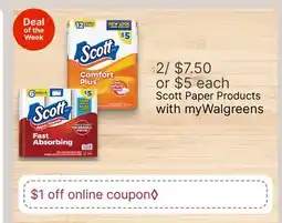 Walgreens Scott Paper Products offer