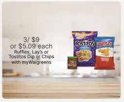 Walgreens Ruffles, Lay's or Tostitos Dip or Chips offer