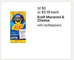 Walgreens Kraft Macaroni & Cheese with offer