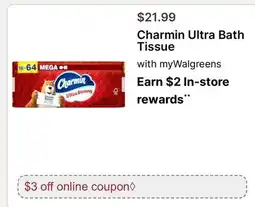 Walgreens Charmin Ultra Bath Tissue offer