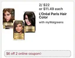 Walgreens L' Oréal Paris Hair Color offer