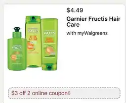 Walgreens Garnier Fructis Hair Care offer