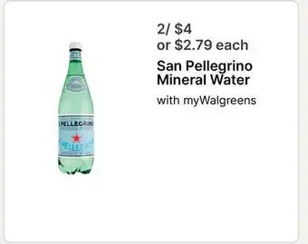 Walgreens San Pellegrino Mineral Water offer