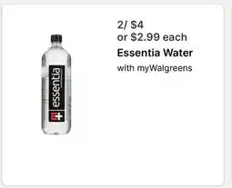Walgreens Essentia Water offer