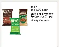 Walgreens Kettle or Snyder's Pretzels or Chips offer