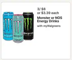 Walgreens Monster or NOS Energy Drinks offer