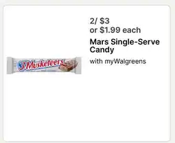 Walgreens Mars Single-Serve Candy with offer