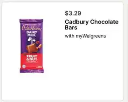 Walgreens Cadbury Chocolate Bars offer
