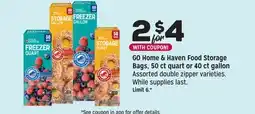 Grocery Outlet GO Home & Haven Food Storage Bags, 50 ct quart or 40 ct gallon offer