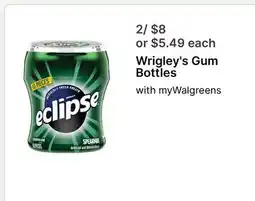Walgreens Wrigley's Gum Bottles offer
