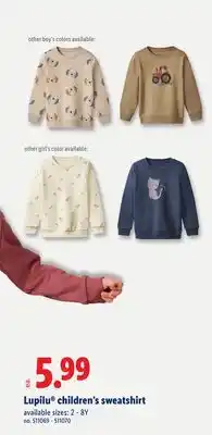 Lidl Lupilu children's sweatshirt offer