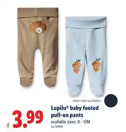 Lidl Lupilu baby footed pull-on pants offer