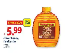 Lidl clover honey, family size offer