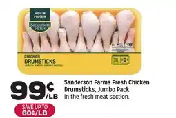 Grocery Outlet Sanderson Farms Fresh Chicken Drumsticks, Jumbo Pack offer