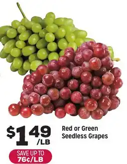 Grocery Outlet Red or Green Seedless Grapes offer