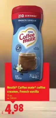 Lidl Nestlé Coffee mate coffee creamer, French vanilla offer