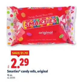 Lidl Smarties candy rolls, original offer