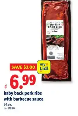 Lidl baby back pork ribs with barbecue sauce offer