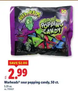 Lidl Warheads sour popping candy offer