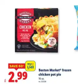 Lidl Boston Market frozen chicken pot pie offer