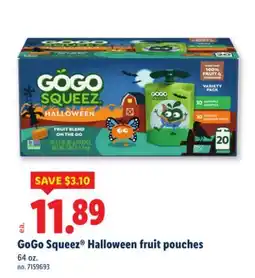 Lidl GoGo Squeez Halloween fruit pouches offer