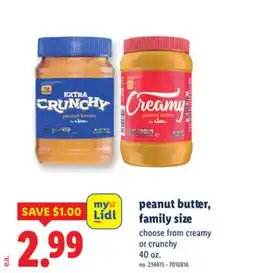 Lidl peanut butter, family size offer