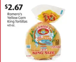 Aldi Romero's Yellow Corn King Tortillas offer