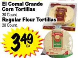 Superior Grocers El Comal Grande Corn Tortillas 30 Count. Regular Flour Tortillas 20 Count offer
