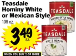 Superior Grocers Teasdale Hominy White or Mexican Style offer
