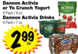 Superior Grocers Dannon Activia or Yo Crunch Yogurt 4 Pack / 4 oz. Dannon Activia Drinks 4 Pack / 7 oz offer